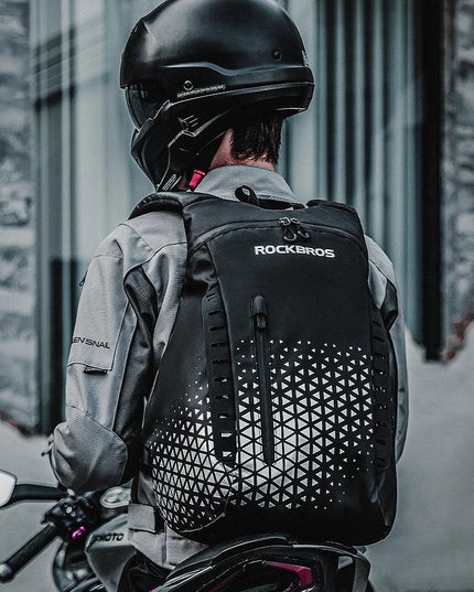ROCKBROS Backpack High-Capacity Full Helmet Bag  Travel Luggage Bag 14.5L Breathable Reflective Motorcycle Rider Bags Accessory