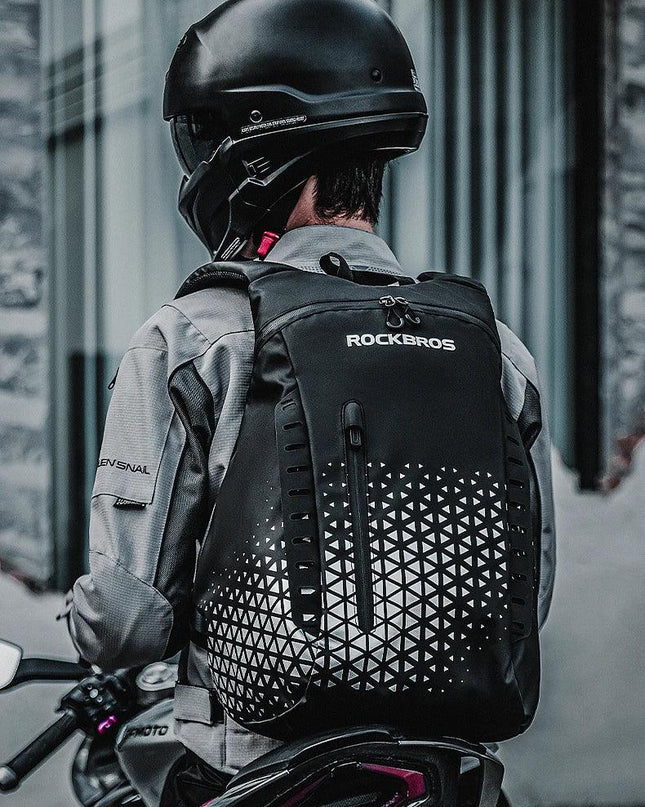 ROCKBROS Backpack High-Capacity Full Helmet Bag  Travel Luggage Bag 14.5L Breathable Reflective Motorcycle Rider Bags Accessory