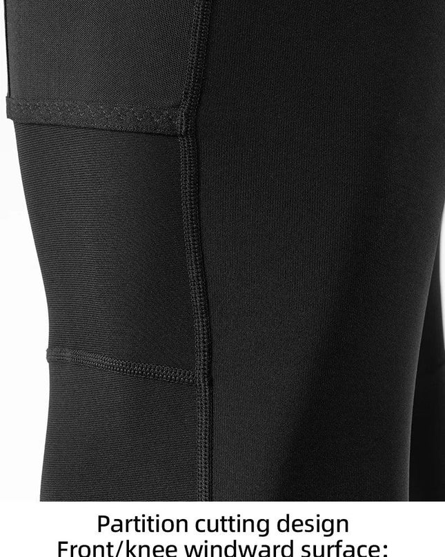 ROCKBROS Cycling Trousers With Italian Trouser Pad Long Tights Reflective Leggings Winter Fleece Thermal Anti Slip Pants 0-10°