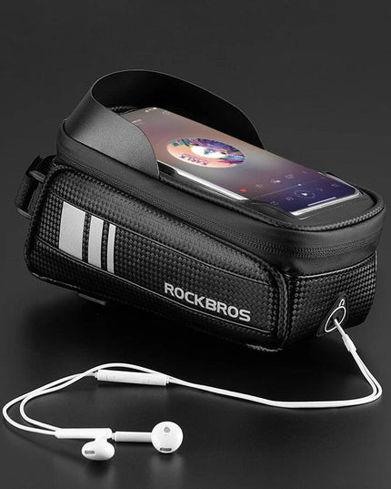 ROCKBROS Bicycle Bag Waterproof Touch Screen Cycling Bag Top Front Tube Frame MTB Road Bike Bag 6.5 Phone Case Bike Accessories