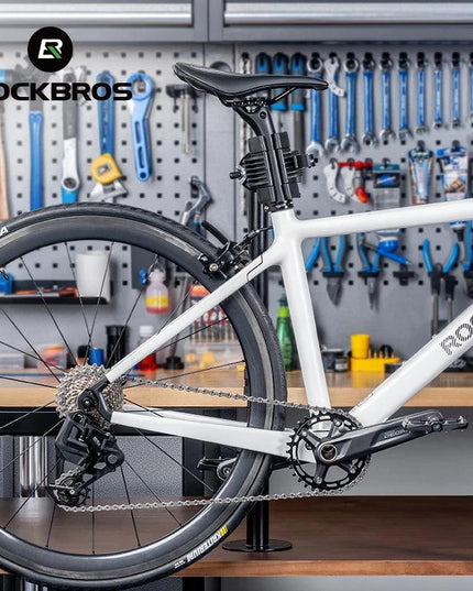ROCKBROS Bike Repair Rack Desktop Professional Bicycle Wheel Truing Stand 360° Rotation Adjustable Maintenance Storage Stand