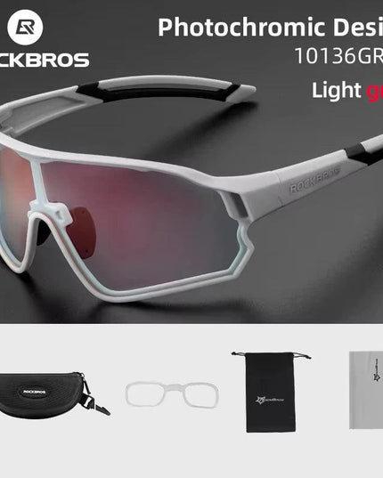 ROCKBROS Photochromic Cycling Glasses UV400 Sunglasses Outdoor Sport Bicycle Eyewear MTB Racing Lightweight Flexible Goggles