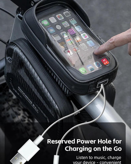 ROCKBROS Bicycle Bag Shockproof Touchscreen Top Tube Bags EVA Hard Shell Front Frame Phone Case Bike Bag Cycling Accessories