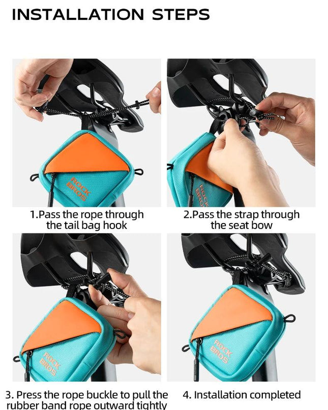 ROCKBROS Bicycle Saddle Bag Shoulder Bag Polyester Bike Tailbag Storage Seat Pouch Bag Outdoor Reflective Crossbody Bags