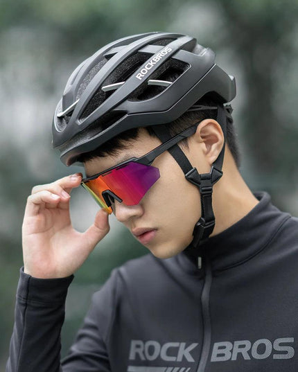 ROCKBROS Bike Glasses Polarized Men Women Bicycle Glasses 4Lens MTB Road Cycling Eyewear Glasses With Myopia Frame Sunglasses