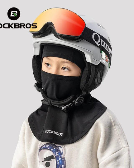 ROCKBROS Children‘s Winter Cycling Caps Riding Face Cover Windproof Outdoor Hiking Warm Neck Face Breathable Bike Hat Balaclava