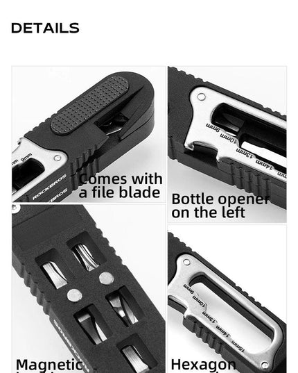 ROCKBROS Bicycle Wrench Set High Strength Multifunctional Portable Bicycle Tire Levers Ratchet Wrench Kit Bike Tire Prying Rod