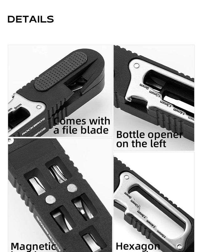 ROCKBROS Bicycle Wrench Set High Strength Multifunctional Portable Bicycle Tire Levers Ratchet Wrench Kit Bike Tire Prying Rod