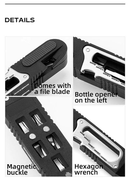 ROCKBROS Bicycle Wrench Set High Strength Multifunctional Portable Bicycle Tire Levers Ratchet Wrench Kit Bike Tire Prying Rod