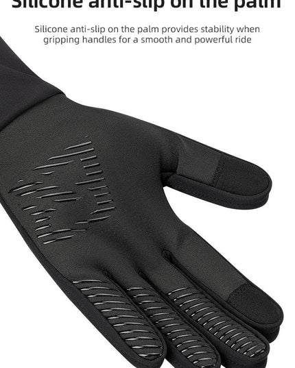 ROCKBROS Heated Gloves USB Rechargeable Touch screen Fingertips Large Heating Area Skiing Gloves Winter Warm Windproof Gloves