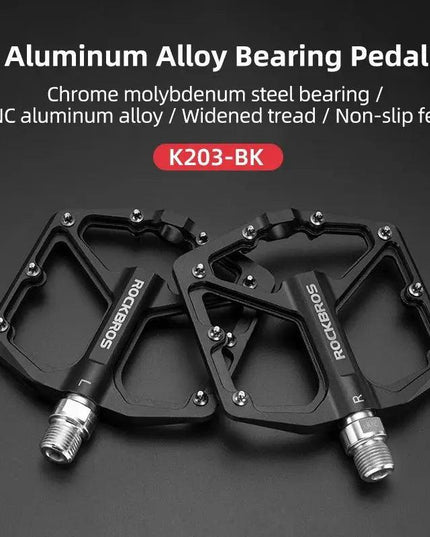 ROCKBROS Bike Pedals Aluminum Alloy Anti-slip Bicycle Pedals Ultralight Sealed Bearing One-piece MTB Road Mountain Cycling Pedal