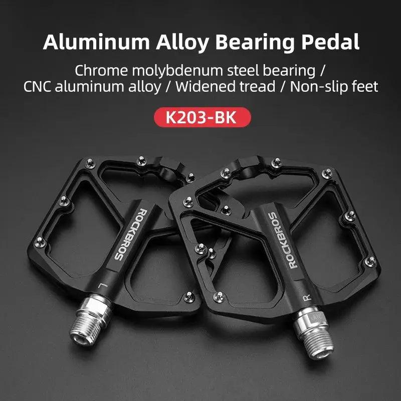 ROCKBROS Bike Pedals Aluminum Alloy Anti-slip Bicycle Pedals Ultralight Sealed Bearing One-piece MTB Road Mountain Cycling Pedal