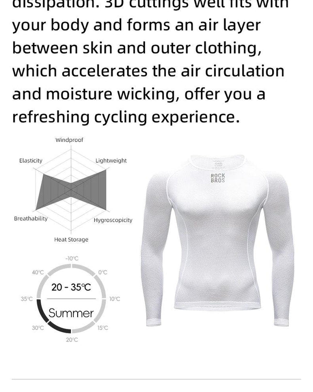 ROCKBROS Bike Jerseys Long Sleeves Breathable Mesh Men Bike Shirt Cycling Clothing Comfortable Summer Racing Clothes Reflective