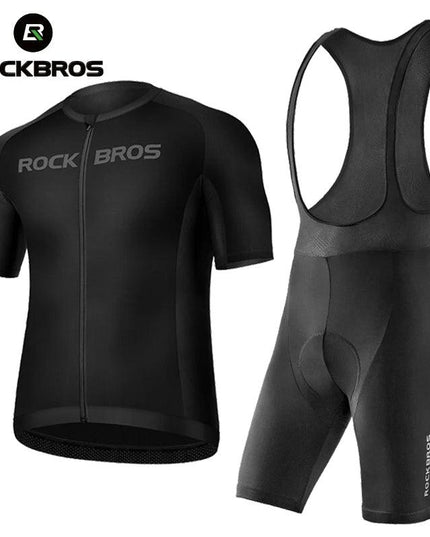 ROCKBROS Cycling Jersey Bib Set MTB Uniform Bike Clothing Quick-Dry Cycling Clothing Short Bicycle Short Sleeve Summer Ciclismo
