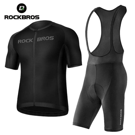 ROCKBROS Cycling Jersey Bib Set MTB Uniform Bike Clothing Quick-Dry Cycling Clothing Short Bicycle Short Sleeve Summer Ciclismo