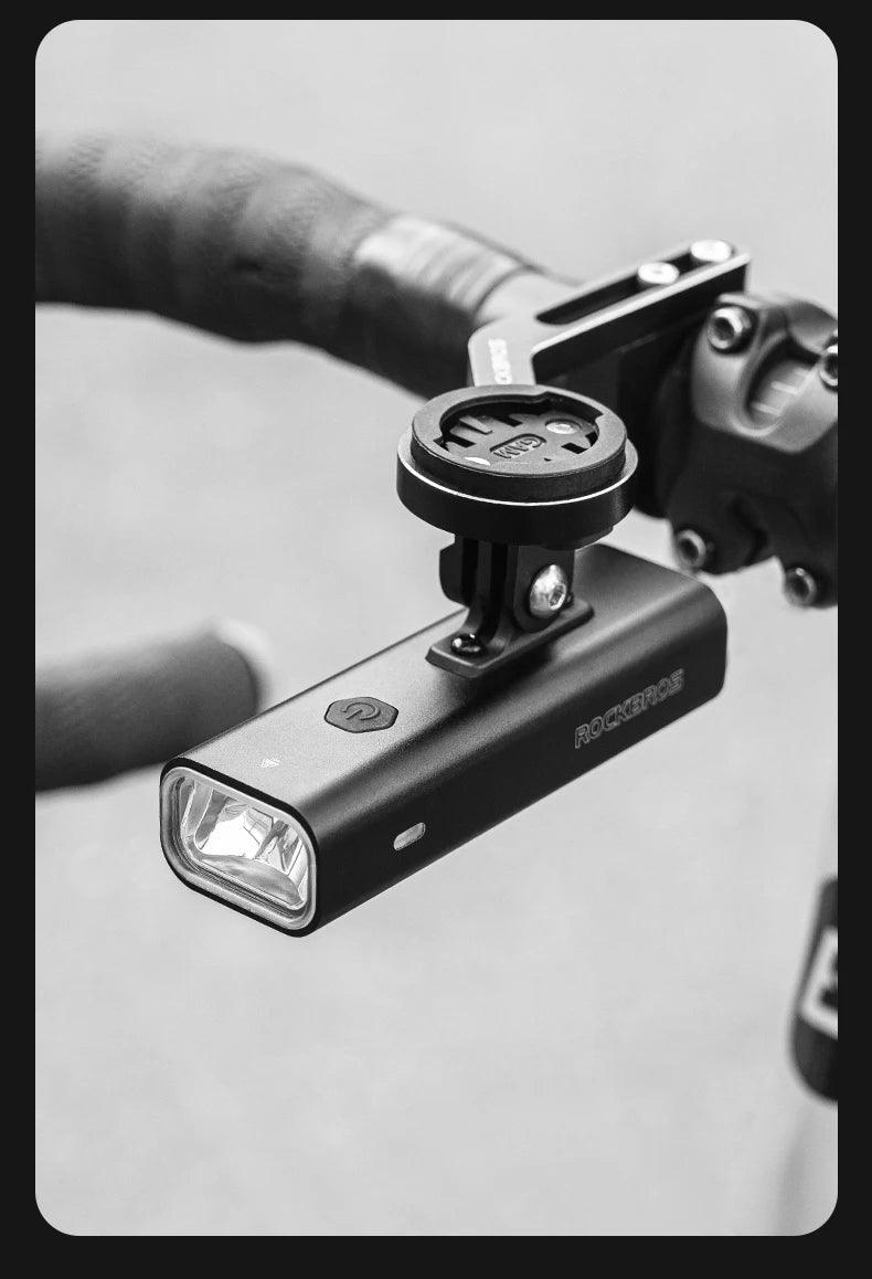 ROCKBROS Bike Front Light IPX6 Type-c Rechargeable Bicycle Hanging Light Headlight LED Flashlight 400/800/1000/1500LM Aluminum