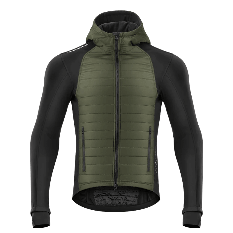 ROCKBROS Warm Winter Cycling Jersey  Ultralight Down Jacket Long Sleeve Bicycle Clothing Thermal Fleece Resistant Ciclismo Coat