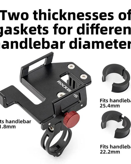 ROCKBROS Bicycle Phone Holder S Clip Ring Holder Aluminum Alloy Anti-Slip for 4.7-7.09inch Phones Moto Motorcycle Stand Bracket