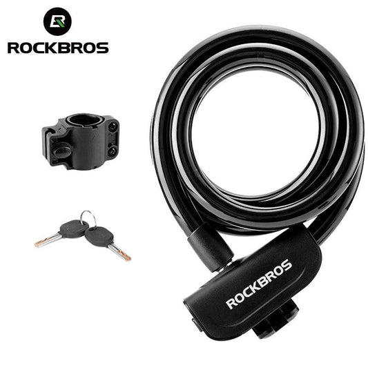 ROCKBROS Bicycle Lock Bike Portable Anti-theft Ring Lock MTB Road Cycling Cable Lock Motorcycle Vehicle Bicycle Accessories