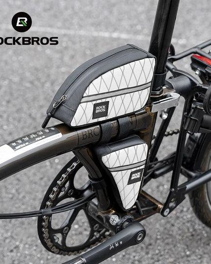 ROCKBROS Mini Triangle Bag Portable Bicycle Bag Ultralight Top Front Tube Frame Triangle Bag for Brompton Bike Cycling Accessory