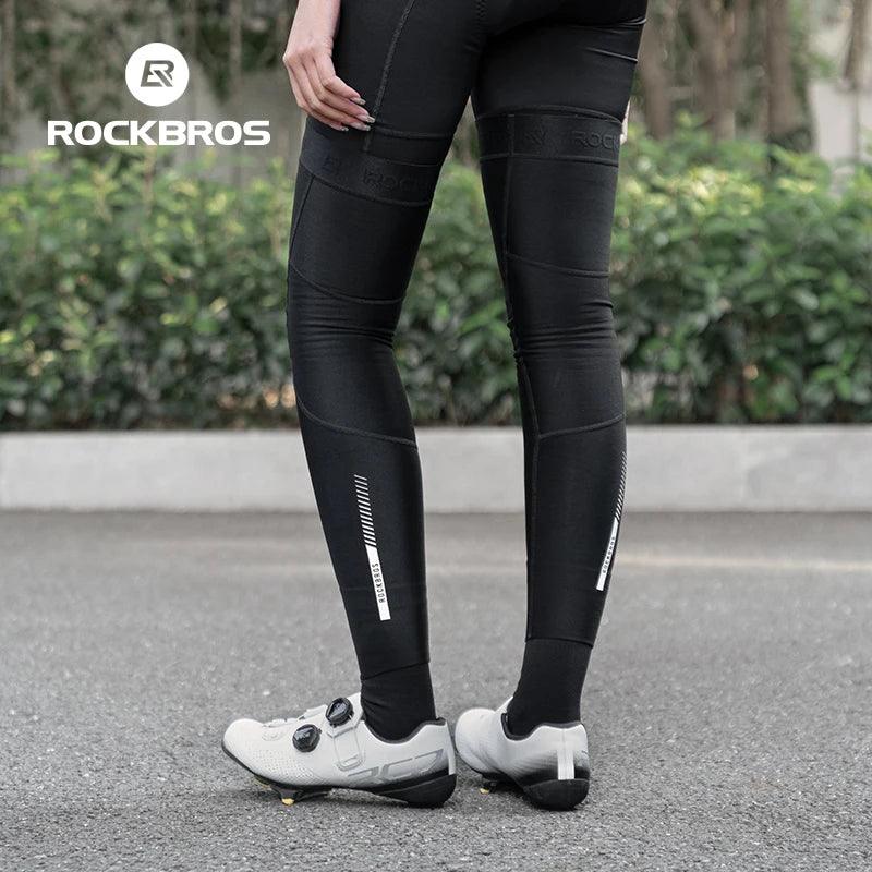 ROCKBROS Winter Leg Warmers Cycling Sports Leg Warmer Men's Women's Breathable Nylon anti-slip Legging Running Bodybuilding