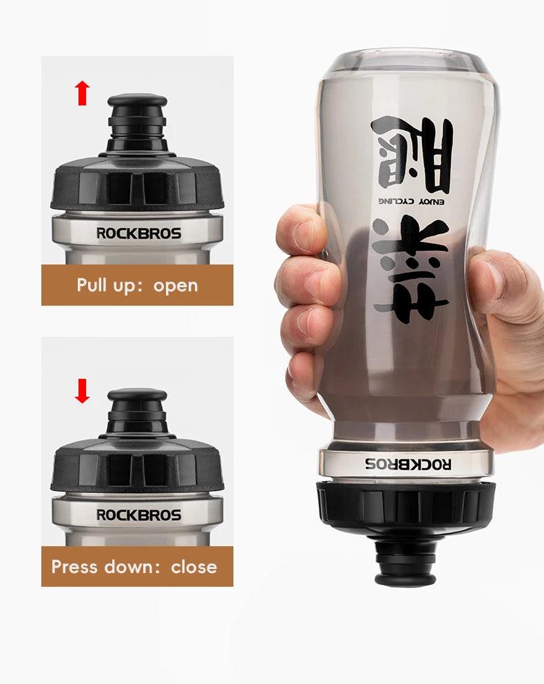 ROCKBROS Sports Water Bottle 600ml Leak-proof  PP5 Food-grade Material Sports Bottle Bicycle Lockable Cycling Water Kettle