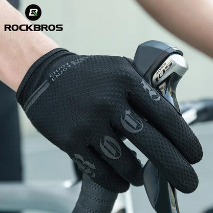 ROCKBROS Cycling Gloves Breathable Non-slip MTB Road Bike Gloves Touch Screen Outdoor Gym Fitness Fishing Bike Training Glove