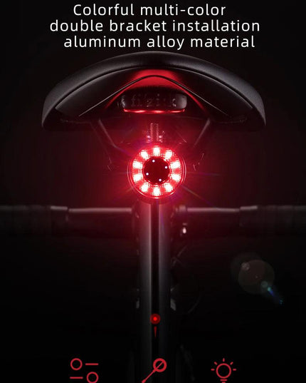 ROCKBROS Bicycle Rear Light USB Charging Safety Warning Cycling Light Colorful Bicycle Tail Light Bike Light Bike Accessories