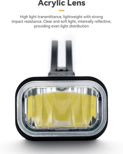 ROCKBROS Bike Front Light IPX6 Type-c Rechargeable Bicycle Hanging Light Headlight LED Flashlight 400/800/1000/1500LM Aluminum