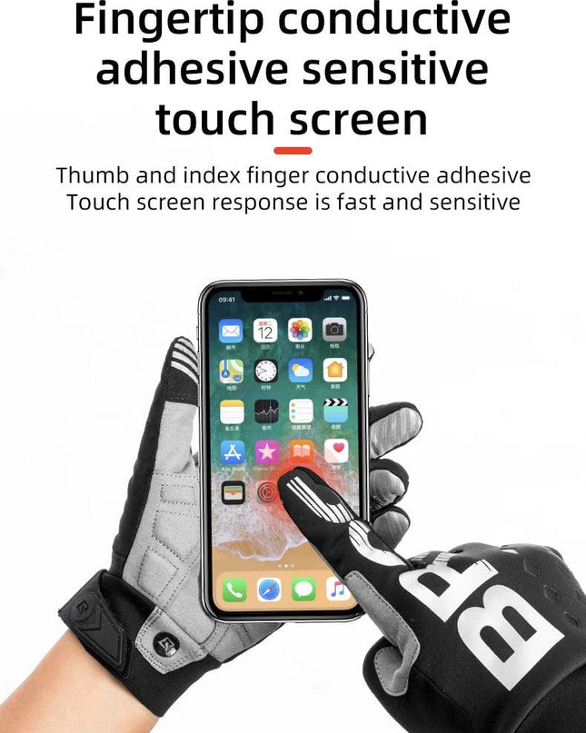 ROCKBROS Bike Glove Winter Warm Windproof Gloves Fleece Long Finger Touch screen Gloves Outdoor Sports Running Riding Mittens