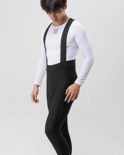 ROCKBROS Winter Cycling Bib Pants Breathable Long Pants Road Bike Pants Bib Tights 3D Cushion Padded Fleece Thermal Bicycle Pant