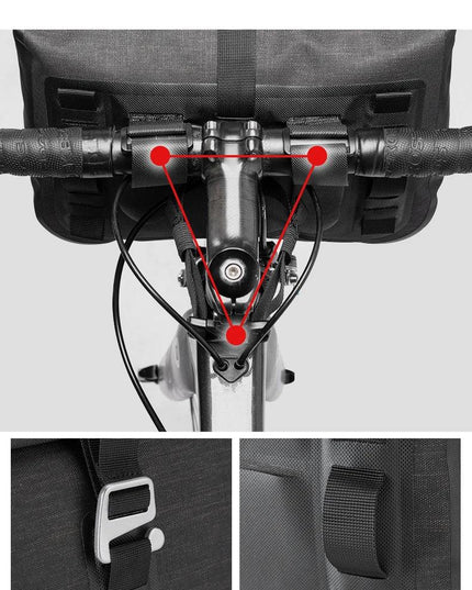 ROCKBROS 5-6L Bicycle Bag Waterproof Front Reflectice Tube Bike Bag MTB Large Capacity Handlebar Bag Front Frame Trunk Pannier