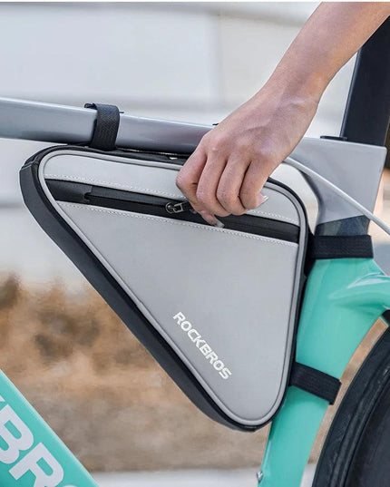 ROCKBROS Bicycle Bag Portable Triangle Bag Reflective Bike Tube Bag Cycling Frame Bag Outdoor Sports Bike Pannier Accessories