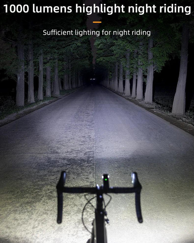 ROCKBROS Bicycle Light 1000LM 4500mAh Bike Light IPX6 Flashlight Aluminum Front Lamp Type-C Charging MTB Road Cycling Highlight
