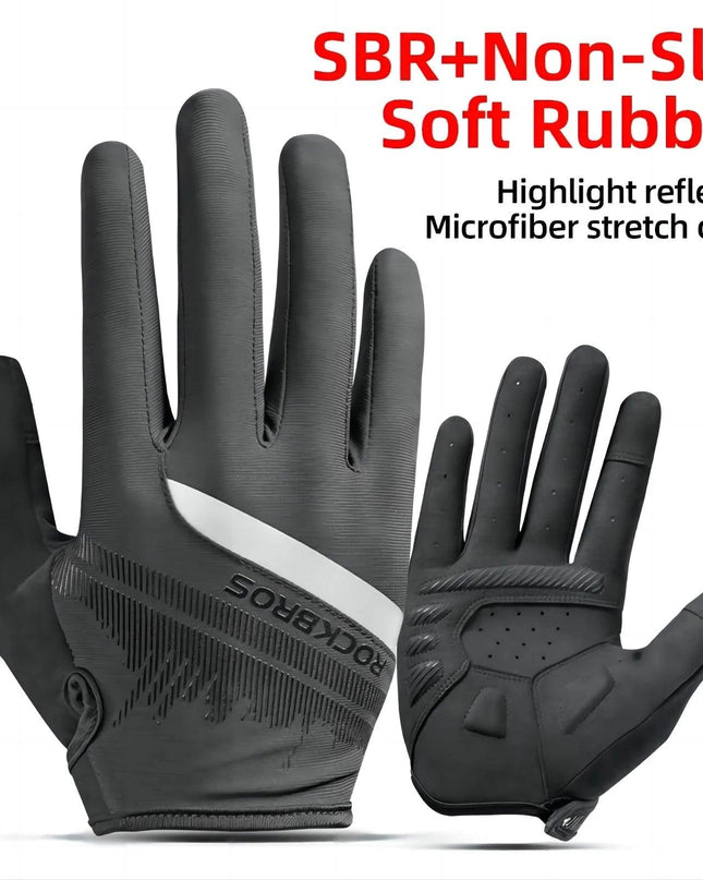 ROCKBROS Cycling Men's Gloves Spring Autumn Bike Cycling Gloves Sports Shockproof Breathable MTB Mountain Bike Gloves Motorcycle