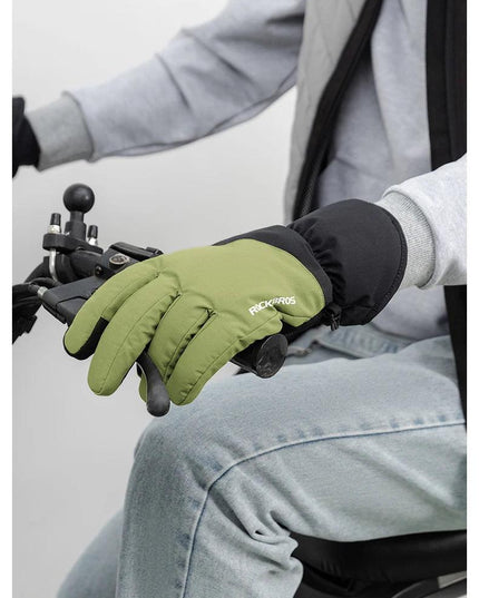 ROCKBROS Winter Ski Gloves Waterproof Snow Keep Warm Windproof Gloves Snowboard Gloves Touch Screen Fleece Motor Riding Gloves