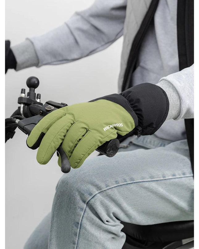 ROCKBROS Winter Ski Gloves Waterproof Snow Keep Warm Windproof Gloves Snowboard Gloves Touch Screen Fleece Motor Riding Gloves