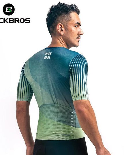 ROCKBROS Cycling Jersey MTB T-shirt Mountain Bike Men's Wear Summer Clothes High-Quality With YKK Zipper Sportswear Breathable