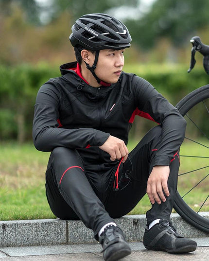ROCKBROS Cycling Jersey Sets Winter Bicycle Clothes Windproof Thermal Fleece Bike Long Pants Outdoor Fishing Hiking Camping