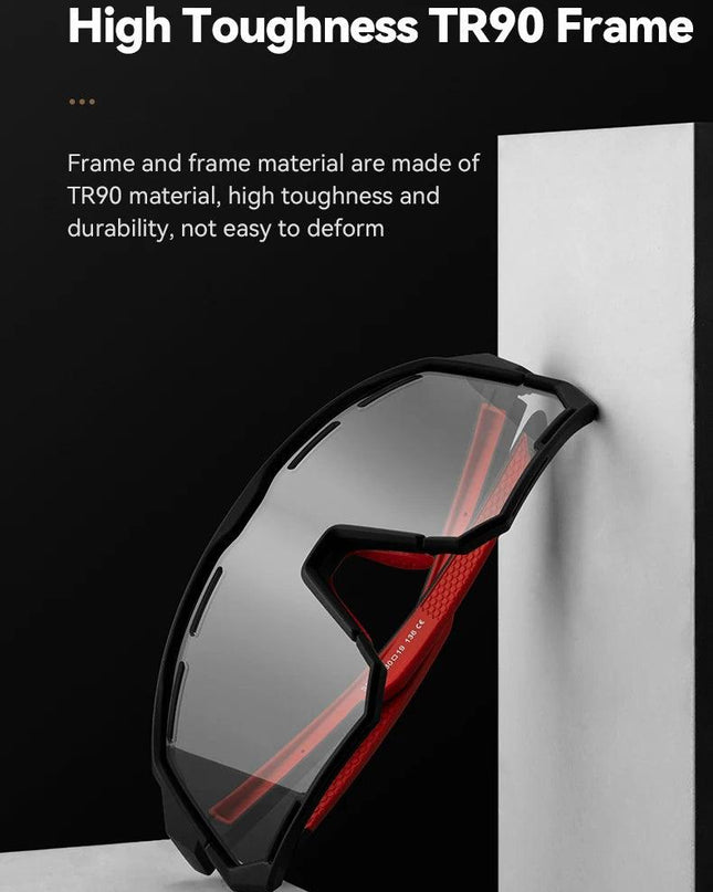 ROCKBROS Polarized Cycling Glasses Photochromic Glasses Men Sports Polarized Sunglasses Bicycle Riding Goggles Eyewear 2 Lens