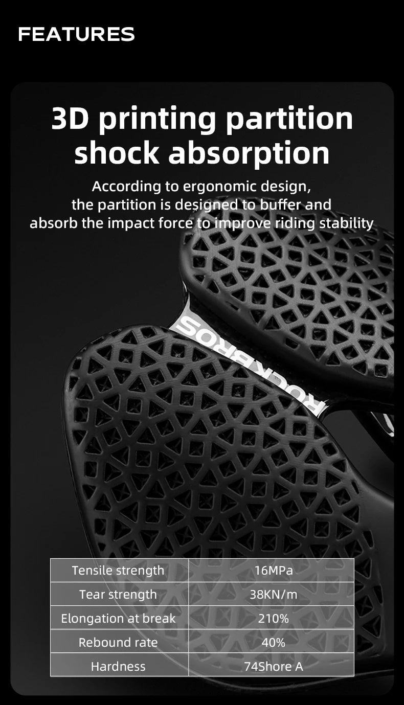 ROCKBROS 3D Printed Bicycle Carbon Saddle Ultra-Light Shock-Absorption MTB Road Profession Racing Bicycle Cycling Saddle