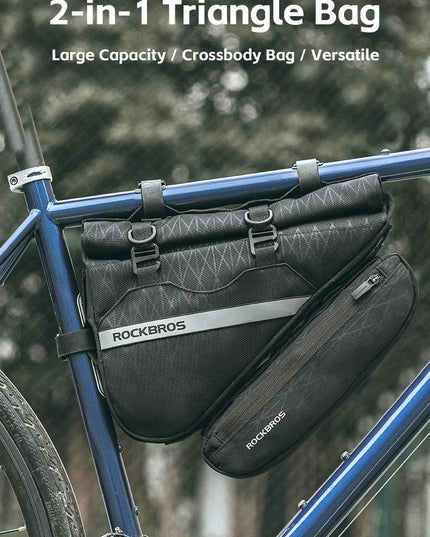 ROCKBROS Combination Bike Bag Triangle Bag Front Tube Bag Large Capacity MTB Road Frame Bag Reflective Bicycle Accessories