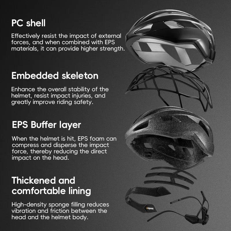 ROCKBROS Cycling Helmet Ultralight Fashion Breathable MTB Road Bicycle Helmet Men Women Suit 54-62CM Racing Bike Equipments ﻿