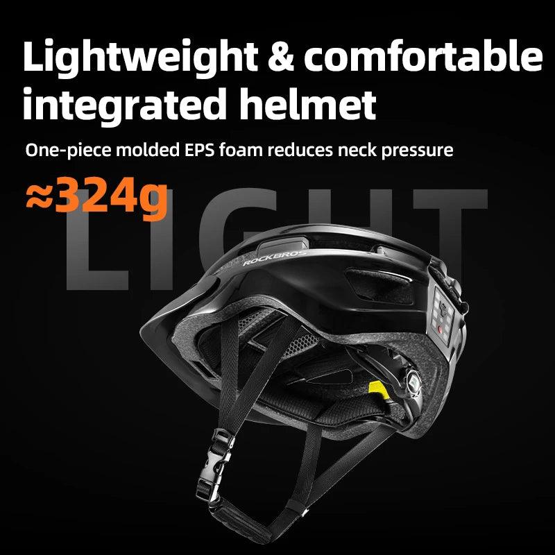 ROCKBROS Ultra-Light Cycling Helmet Taillight Magnetic Goggles Integrated Bicycle Helmet High Quality Protection Mtb Road