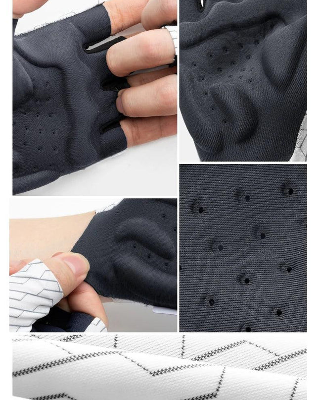 ROCKBROS Cycling Gloves Sunscreen Breathable MTB Road Bike Gloves Shock Absorption Non-slip Gloves Outdoor Thickened Palm Pad