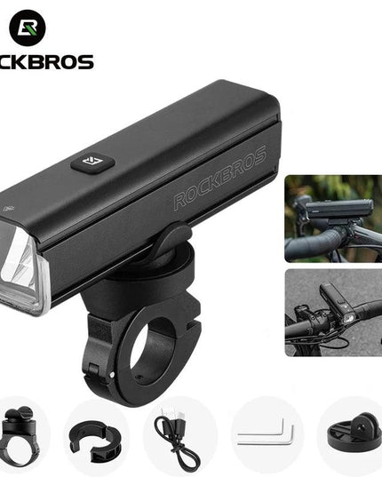 ROCKBROS Bicycle Light 1000LM 4500mAh Bike Light IPX6 Flashlight Aluminum Front Lamp Type-C Charging MTB Road Cycling Highlight