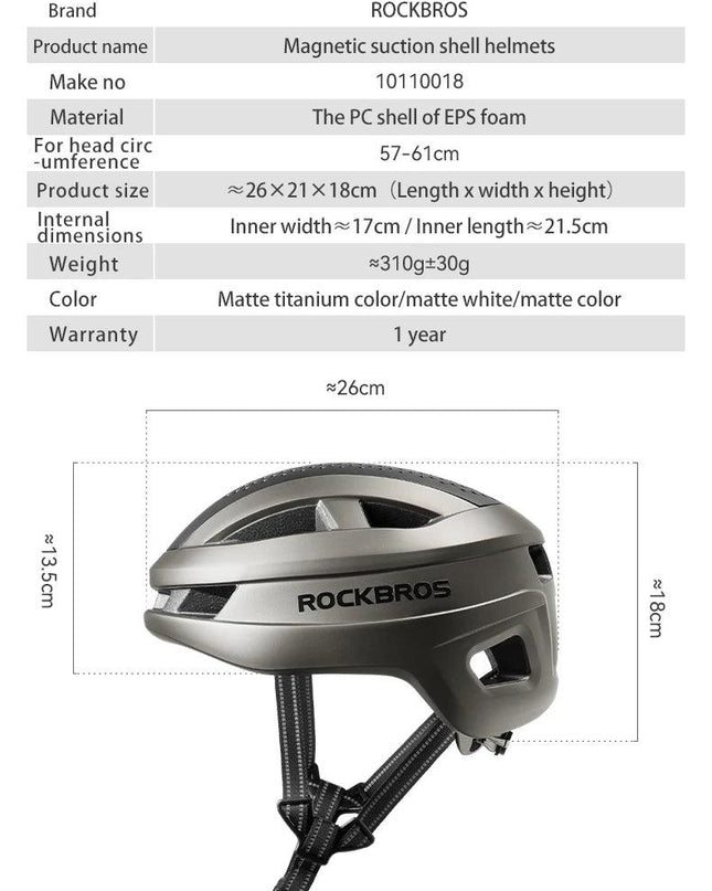 ROCKBROS Magnetic Suction Shell Helmets Safe Breathable Cycling Rock Climbing Skateboarding Roller Skating Men Women Bike Helmet