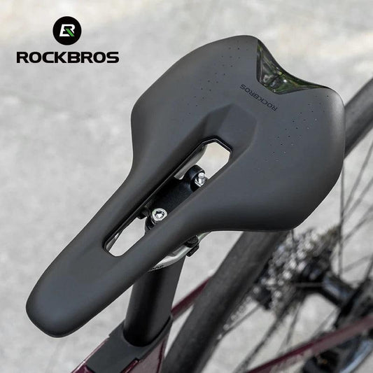 ROCKBROS Ultralight Bicycle Saddle Hollow Breathable Shock-Absorption Nylon MTB Road Bicycle Saddle Chrome Molybdenum Steel Seat