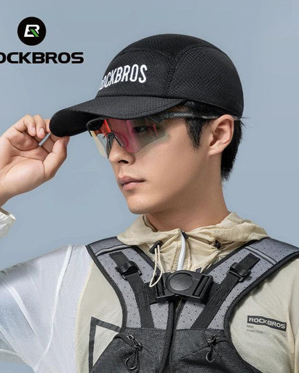 ROCKBROS Breathable Mesh Baseball Cap Summer Cool Quick Dry Hat Golf Tennis Cap Men Women For Outdoor Sports Cycling Running Hat