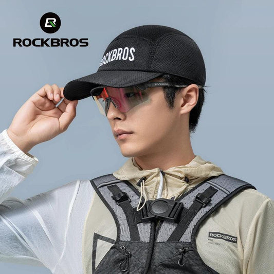 ROCKBROS Breathable Mesh Baseball Cap Summer Cool Quick Dry Hat Golf Tennis Cap Men Women For Outdoor Sports Cycling Running Hat